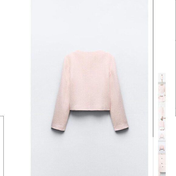 ZARA TEXTURED ROUND COLLAR BLAZER Size S NEW WITH TAG! - Picture 10 of 14